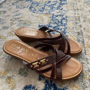 Italian Shoemakers Dark Brown Strappy Sandals size 6